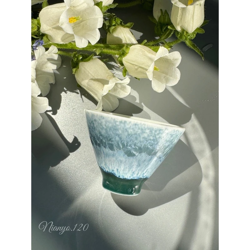 廿釉 Q.no.120-29 f蜜瓜幽竹 玉泥高斗笠 窑变冰晶 当代高端瓷器