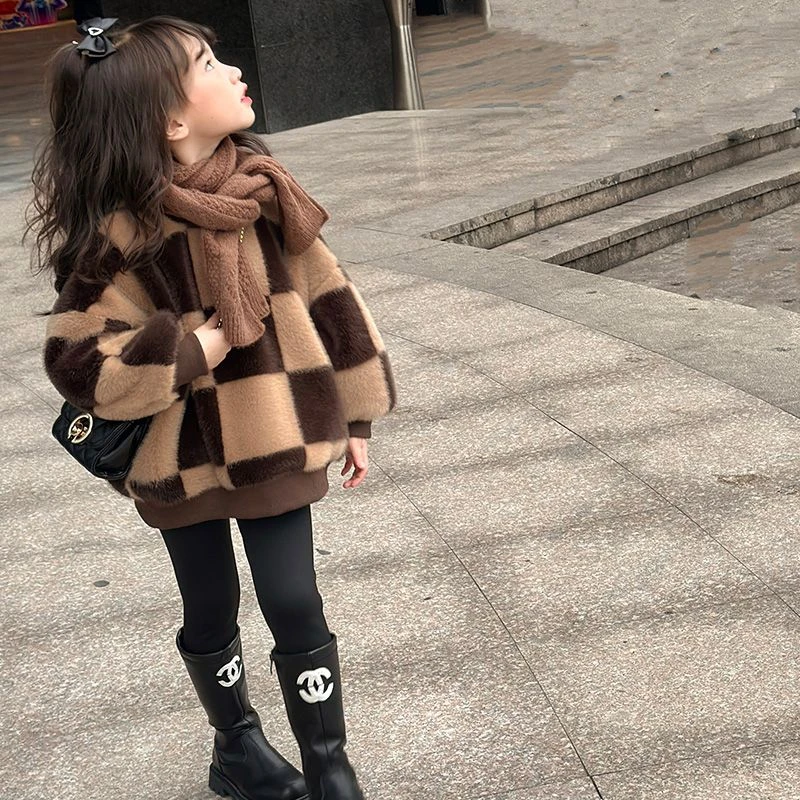 女童卫衣冬季新款毛毛衣儿童洋气打底衣女宝宝加绒加厚保暖上衣潮