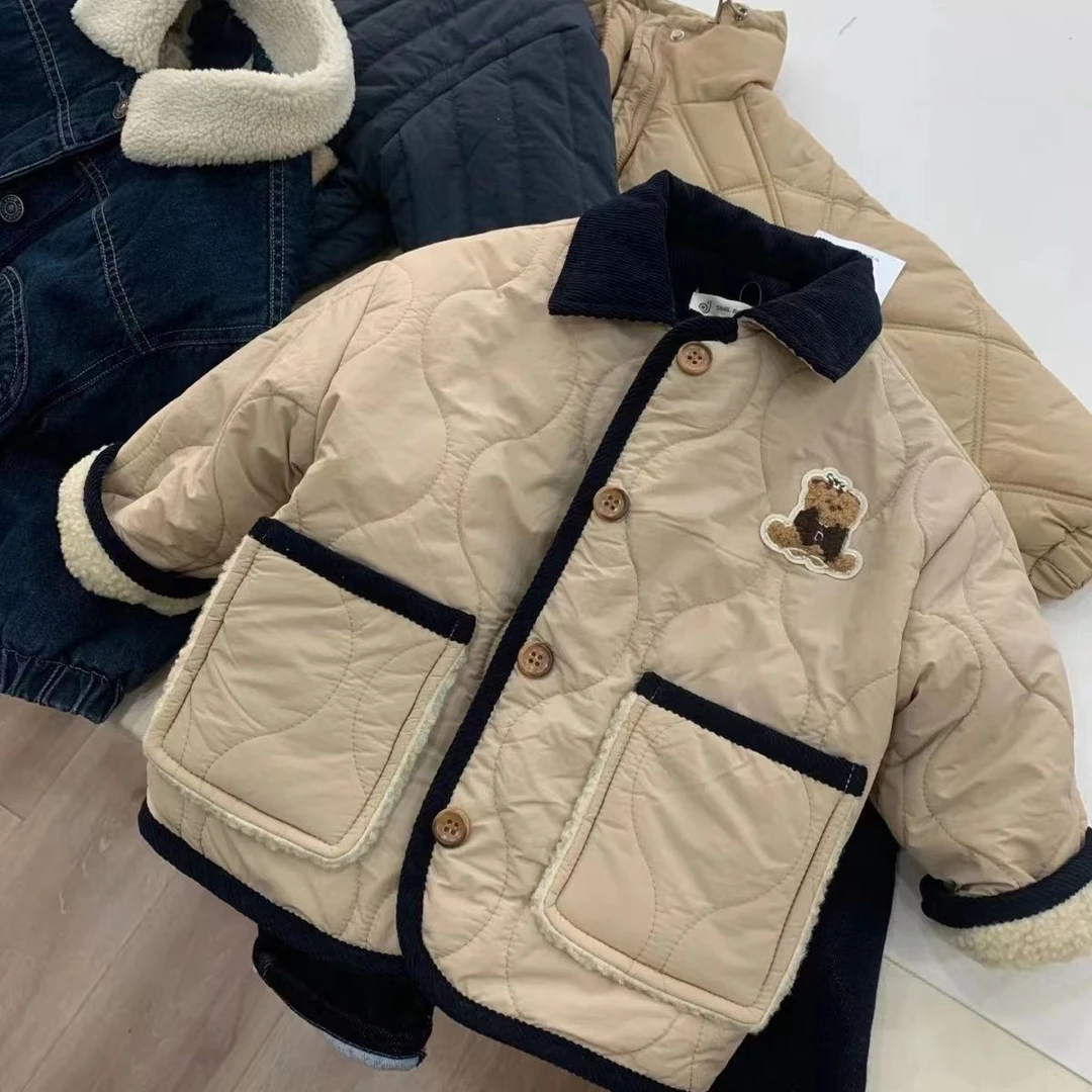 【高品质】童装酷潮时髦棉服男童外套秋冬新款百搭休闲儿童保暖棉衣