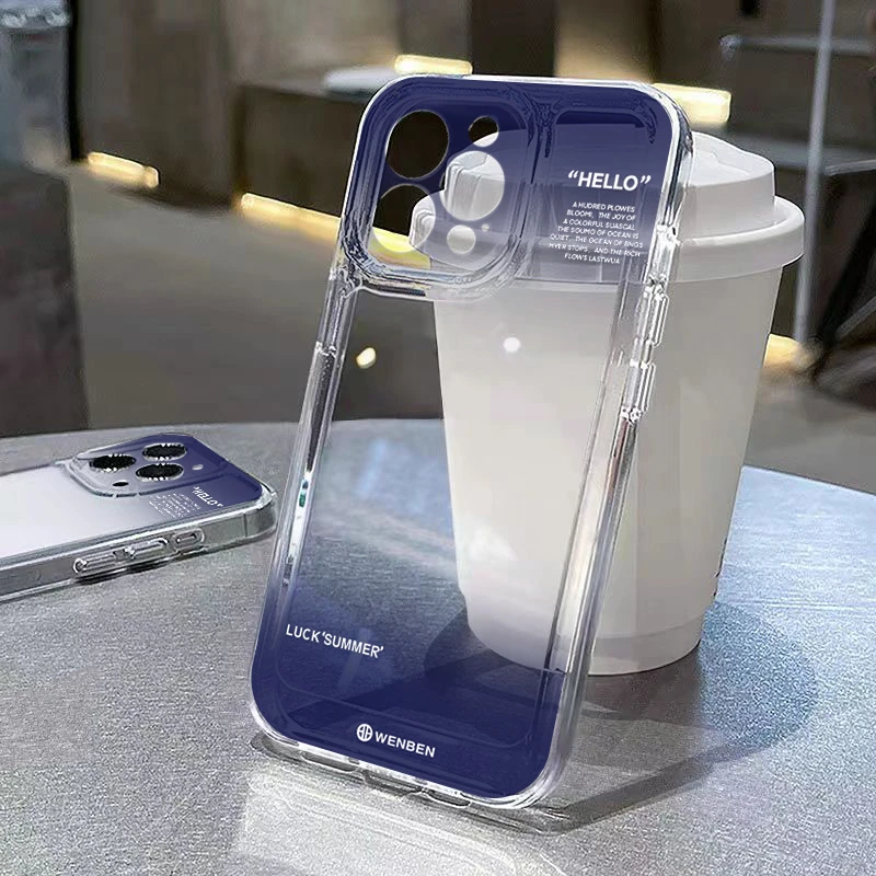 简约英文适用于畅玩60plus透明手机壳40镜头全包x50i+直边v30软壳