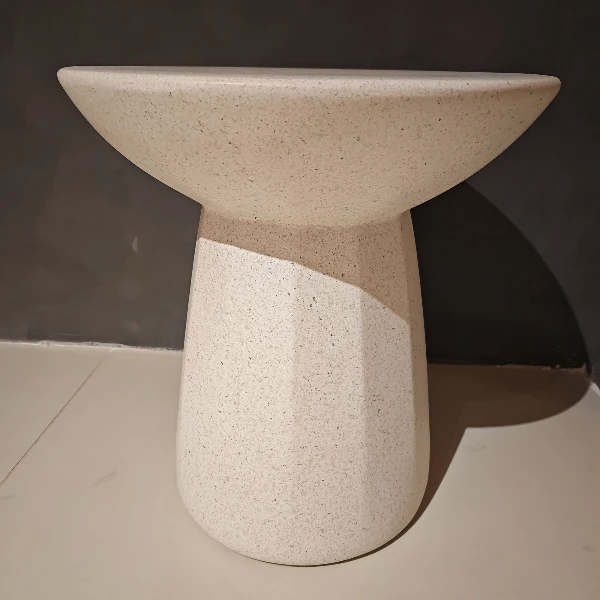 十二边型角几石皮设计师圆型意式侘寂民宿轻奢黑色客厅阳台个性