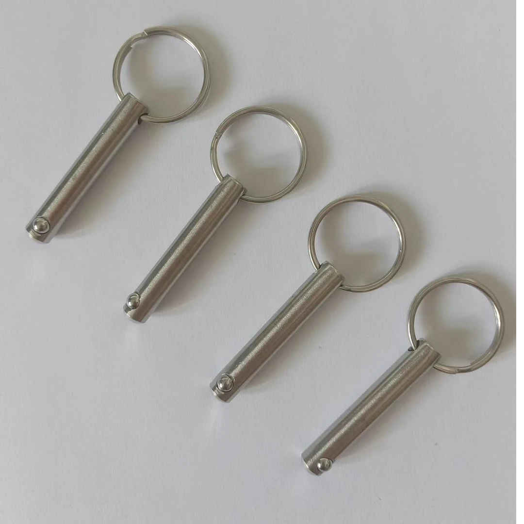 钢珠快卸销单钢珠插销保险销珠头钢珠锁销带拉环插拔销