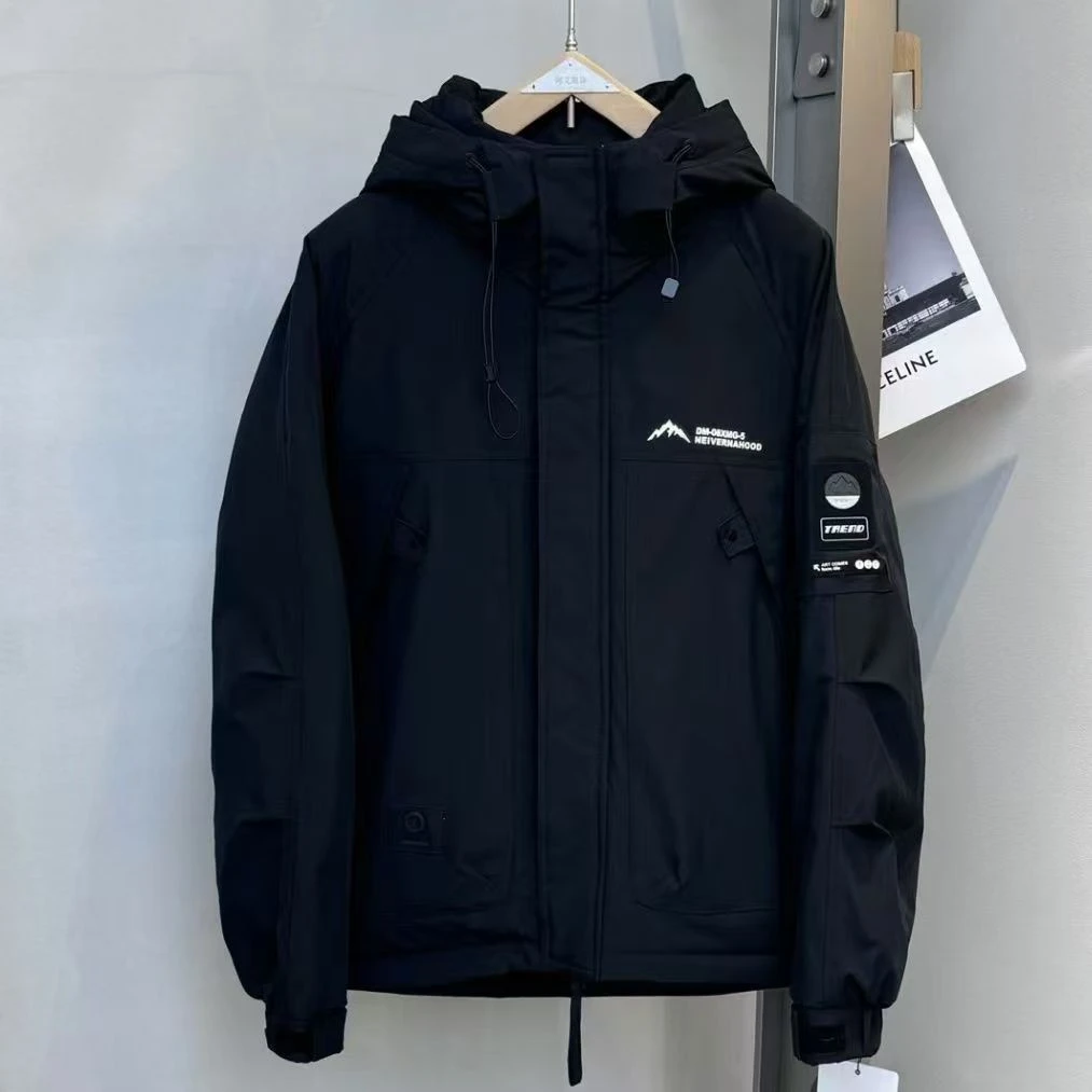 NO退换【布布服饰6666】2024冬季男士冲锋衣加绒加厚连帽外套-羽