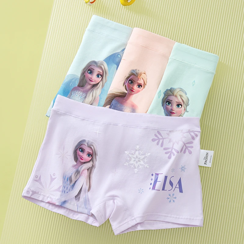 艾莎冰雪公主女童宝宝透气薄款儿童四角内裤学生