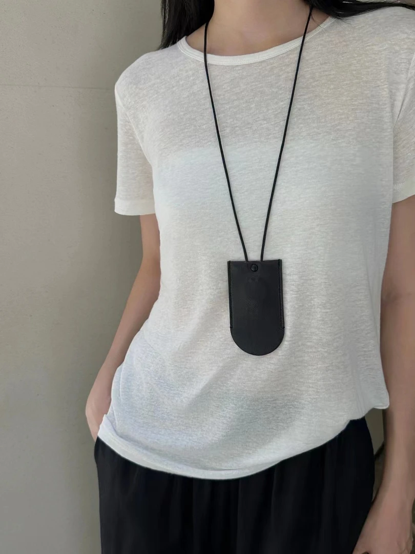 空气感极简雨露麻T恤