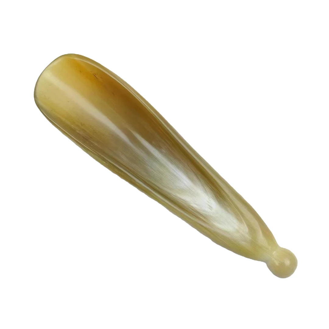 183牦牛角半边按摩板脸部肩颈家用加厚美容刮板身体大号疏通精品