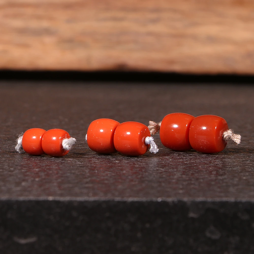南红玛瑙南红满色满肉精工直切对珠