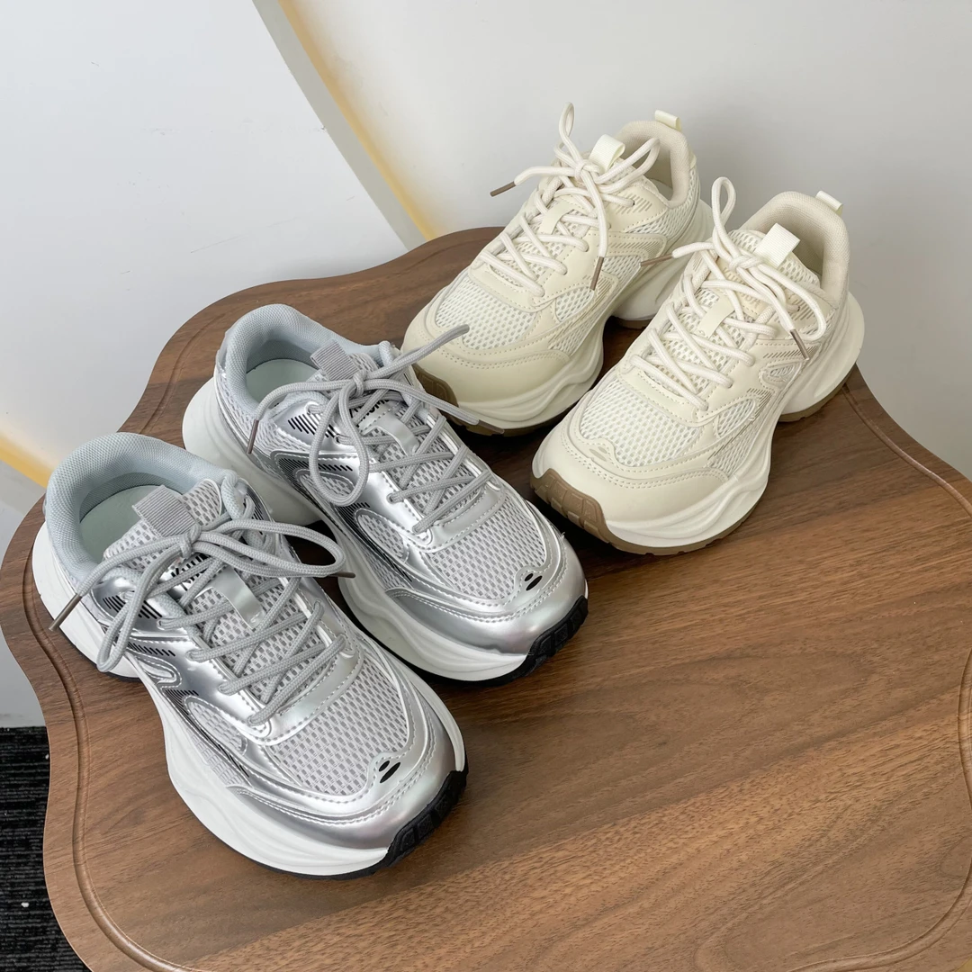 老爹鞋女2024新款夏季厚底增高百搭ins潮透气休闲运动鞋