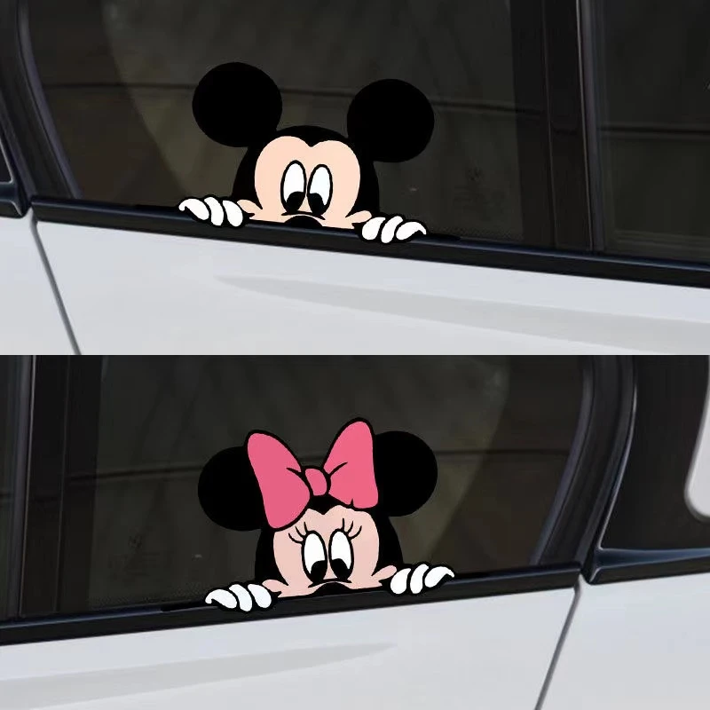 米老鼠米奇米妮可爱车贴遮挡划痕遮盖卡通个性车身贴创意防水贴纸