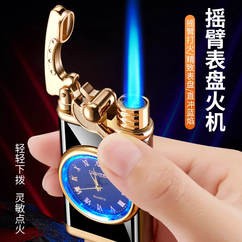 新款手表打火机充气款直冲打火机真表盘金属打火机