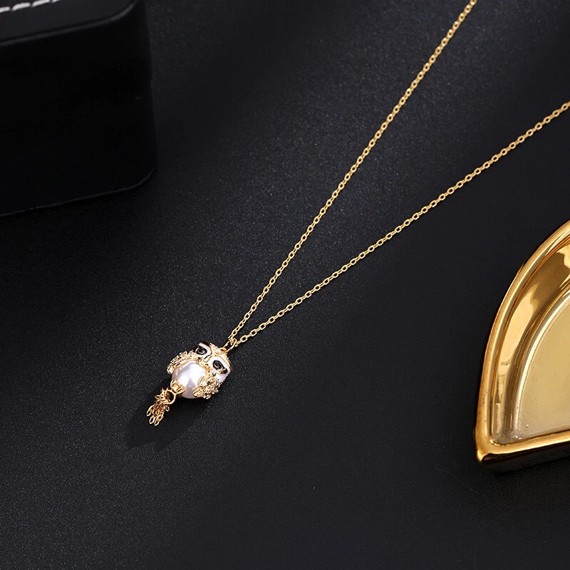 铜合金项链 《货号6723》轻奢时尚可爱猫头鹰项链