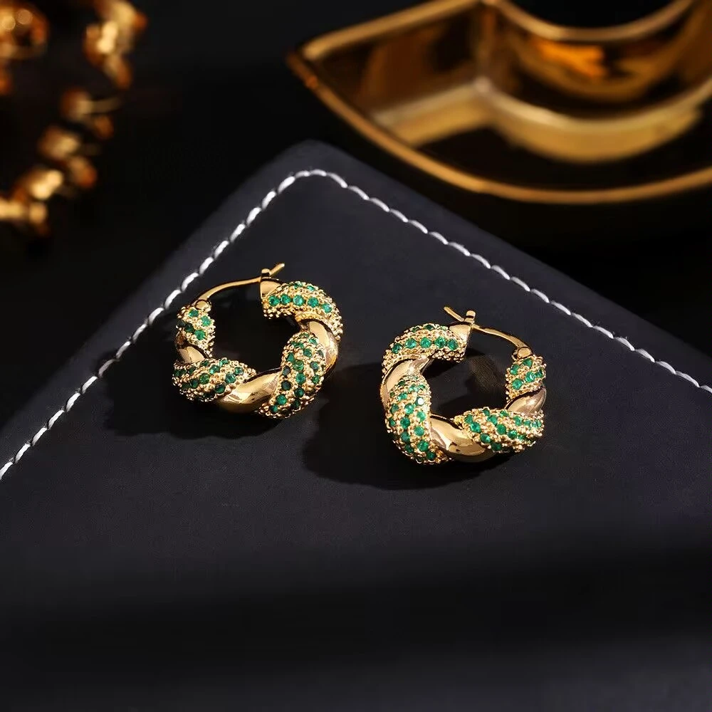 铜合金耳饰 《货号1363》麻花圈耳环