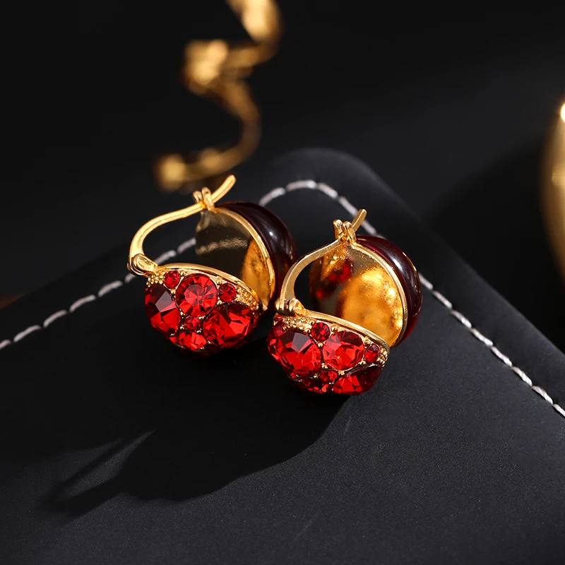 铜合金耳饰 《货号6500》锆石琉璃耳扣