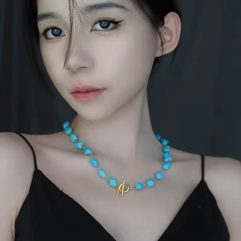 铜合金项链 《货号6164》 绿石头项链