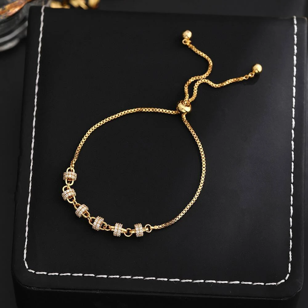 铜合金手链 《货号6697》A 满镶抽拉手链