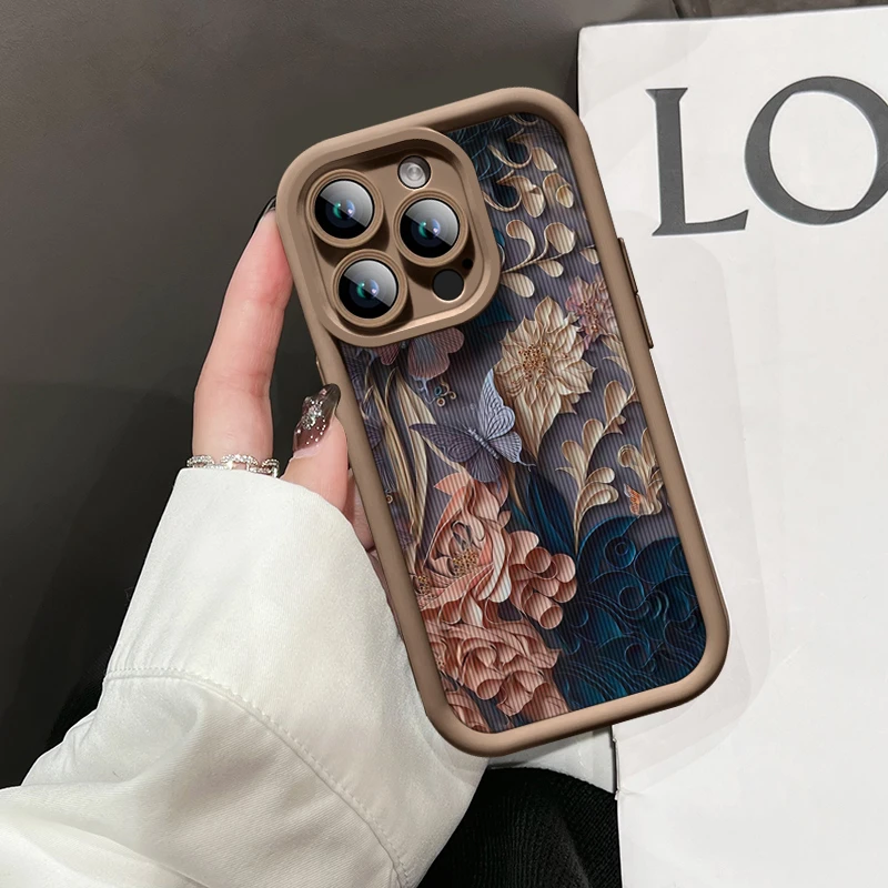 花纹网红适用苹果15手机壳iPhone14pro防摔13pro/12时尚11潮软壳