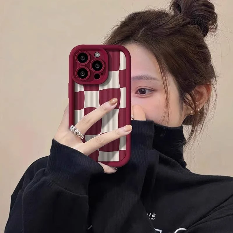 简约格子适用一加ace2pro手机壳新款一加11手机套10pro镜头全包ac