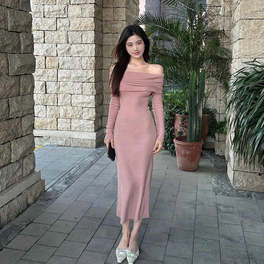 Susu新 新澳羊毛裙 弹力针织修身显瘦新澳100w（60支）气质长袖