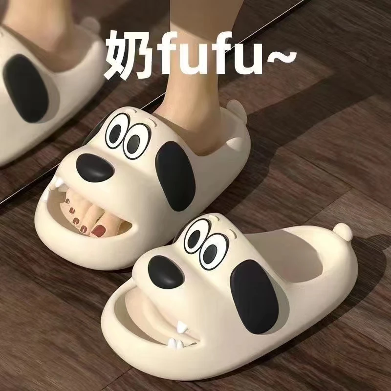 夏季哈吉米狗狗卡通百搭厚底ins外穿拖鞋女软底居家防滑一字拖
