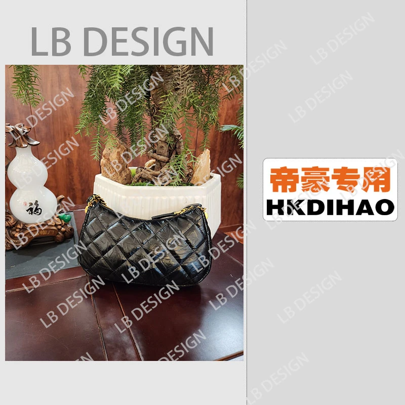 DESIGN手工打造真皮高端定制女士包【TT039黑色23CM】