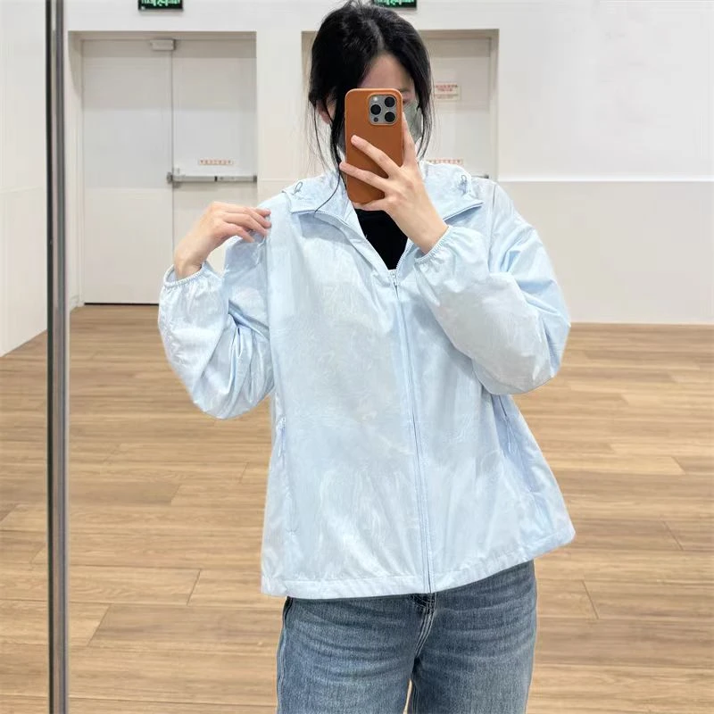 2010日单2024夏季新款女装便携式防紫外线防晒衣透气连帽薄外套