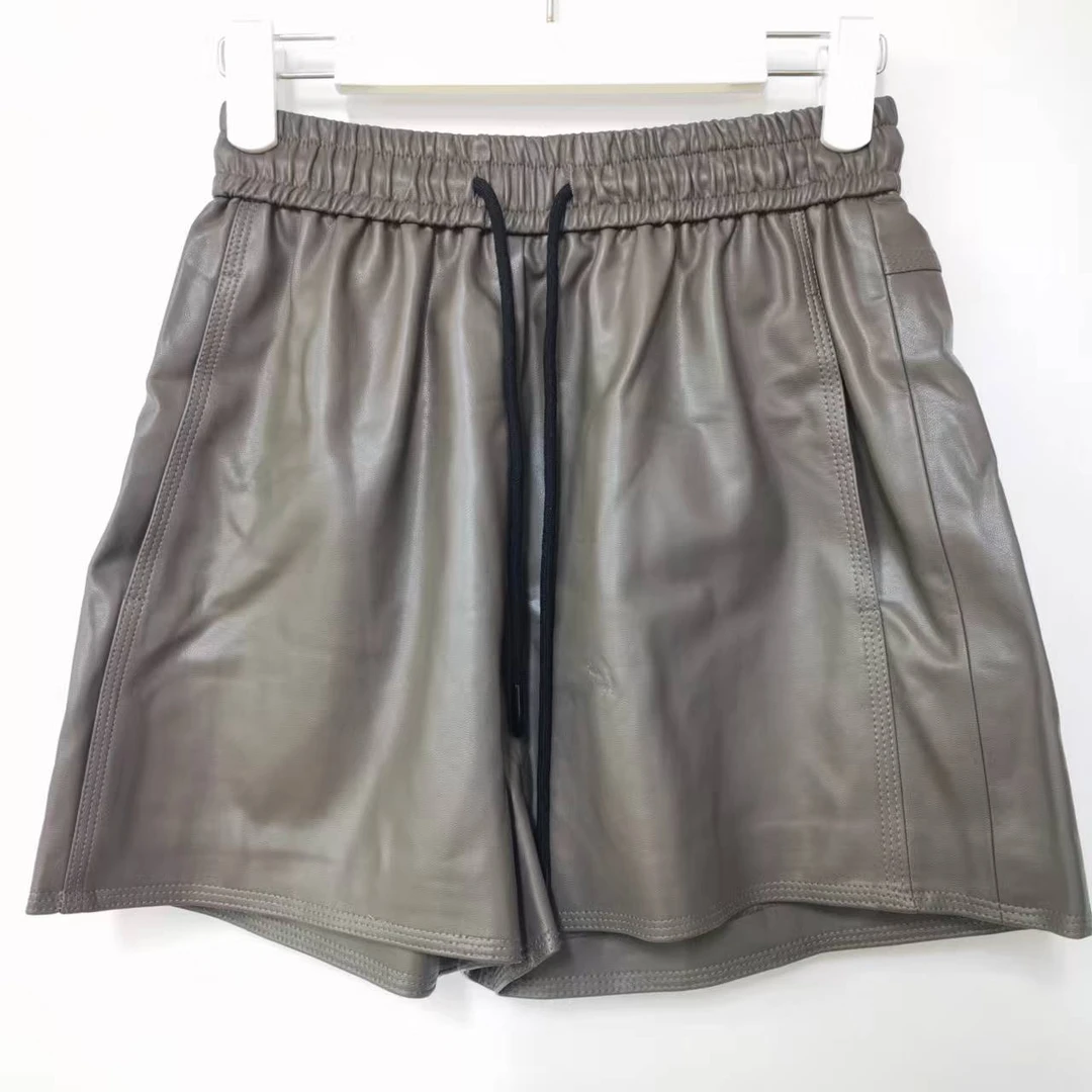 1436实体清场皮短裤女秋冬新高腰显瘦百搭皮裤设计A字