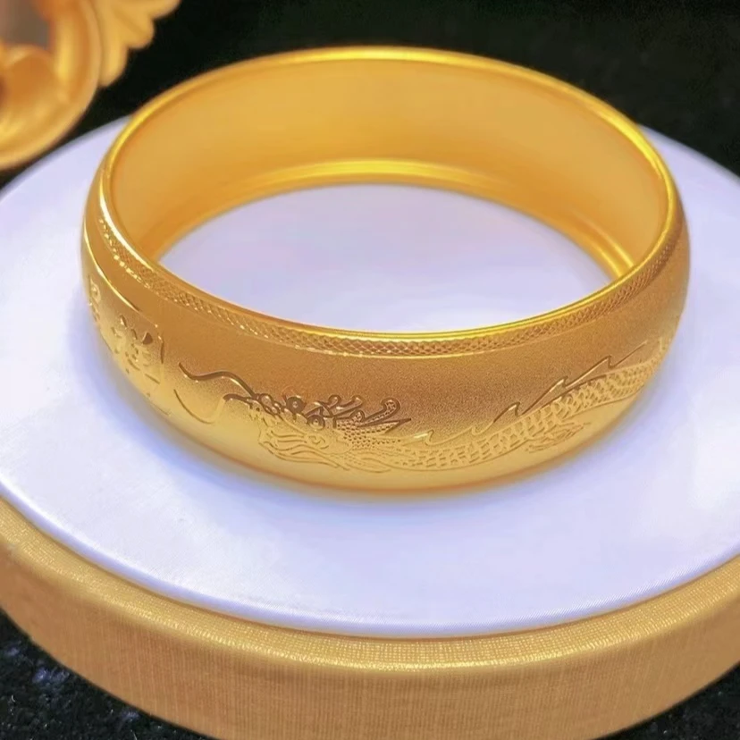合金手镯 【高定轻奢】龙凤呈祥雕刻手镯新款