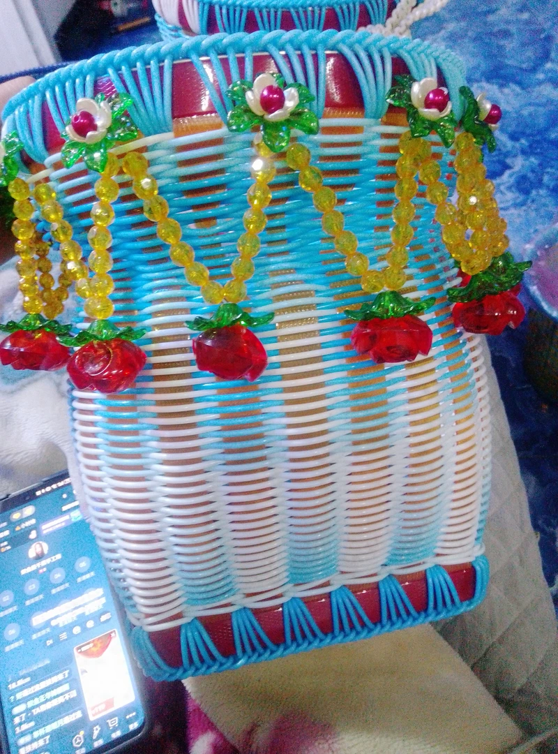 藤编手工编织小花篮水果篮零食篮家用收纳