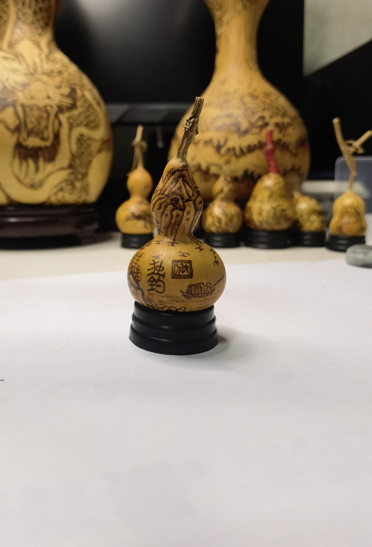 纯手工烙画手捻葫芦～独钓（通货葫芦，一物一拍，完美挑剔请绕行）