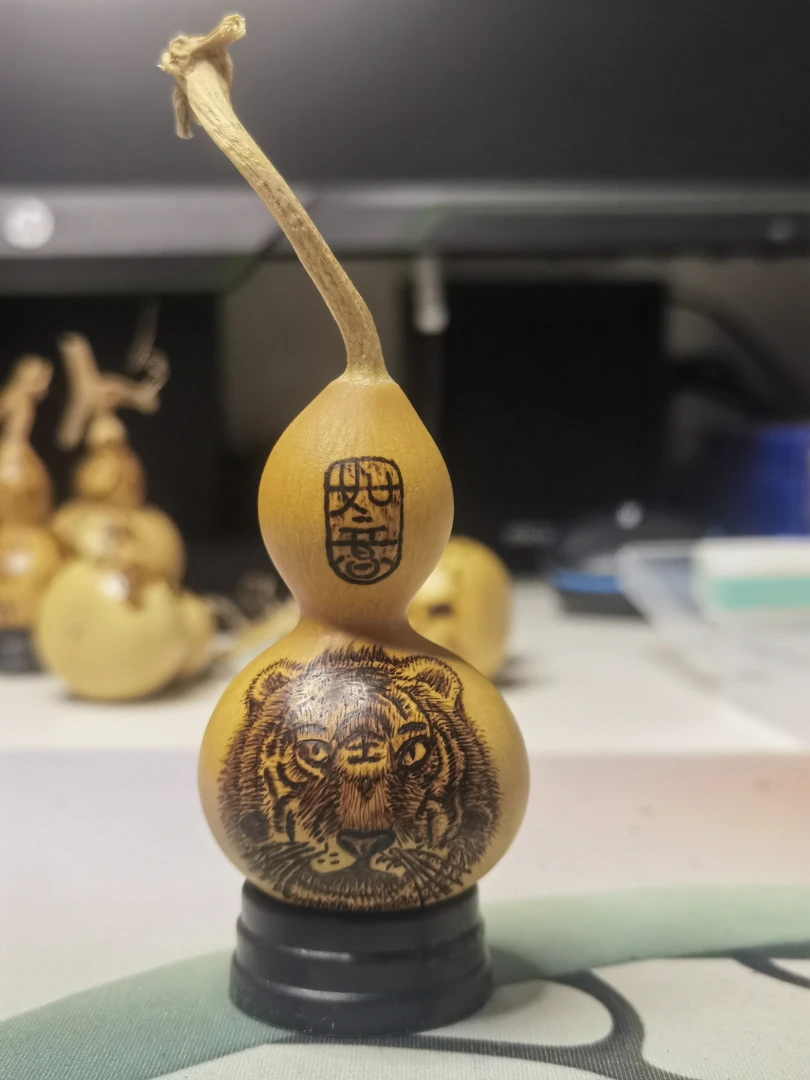 纯手工烙画手捻葫芦～如意虎（通货葫芦，一物一拍，完美挑剔请绕行）