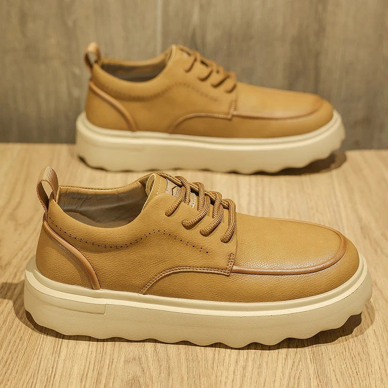 男士鞋子2024新款爆款男鞋英伦风工装潮鞋男式休闲鞋皮鞋MDH030