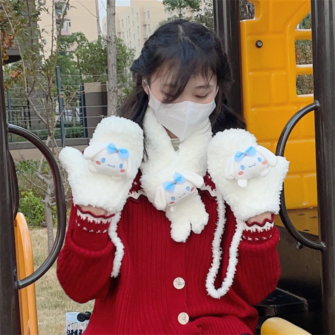 搞个毛线呀玉桂狗美乐蒂库洛米围巾手工编织送女友闺蜜礼物材料包