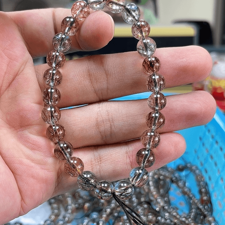 水晶手链未镶嵌黑金超七卡7.6