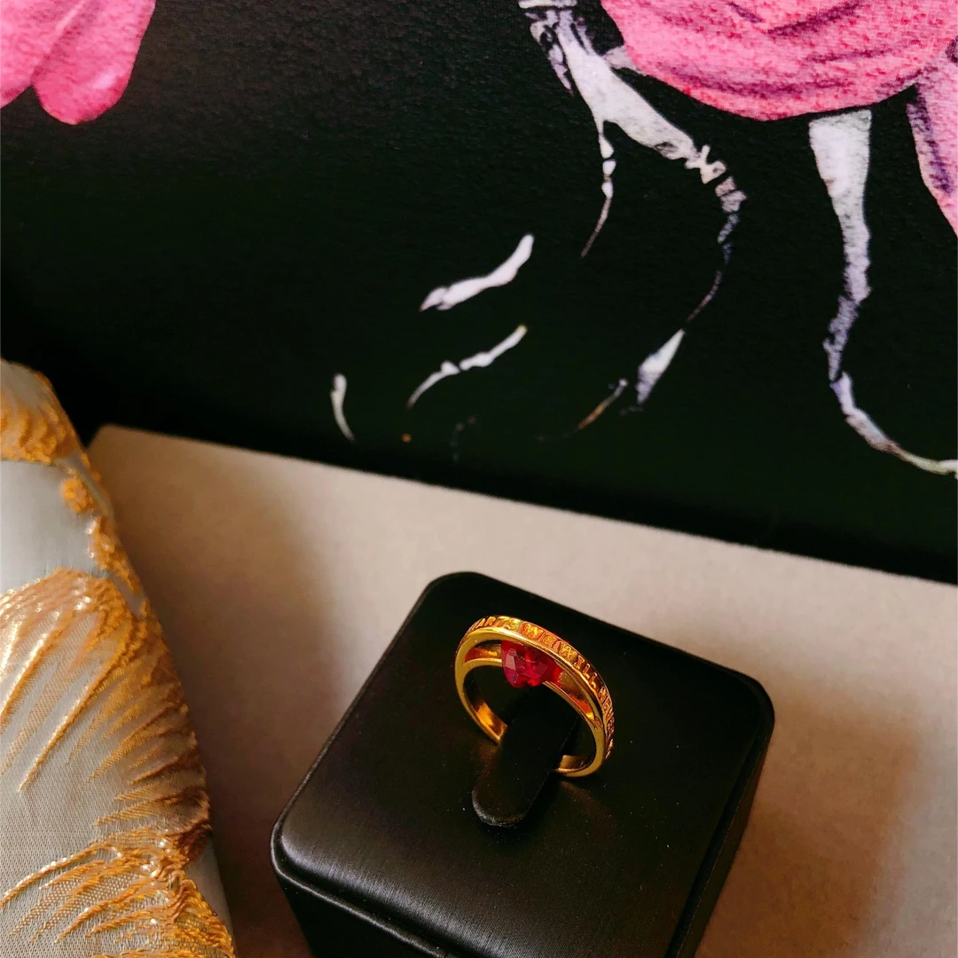 铜合金戒指 爱心转转戒指878