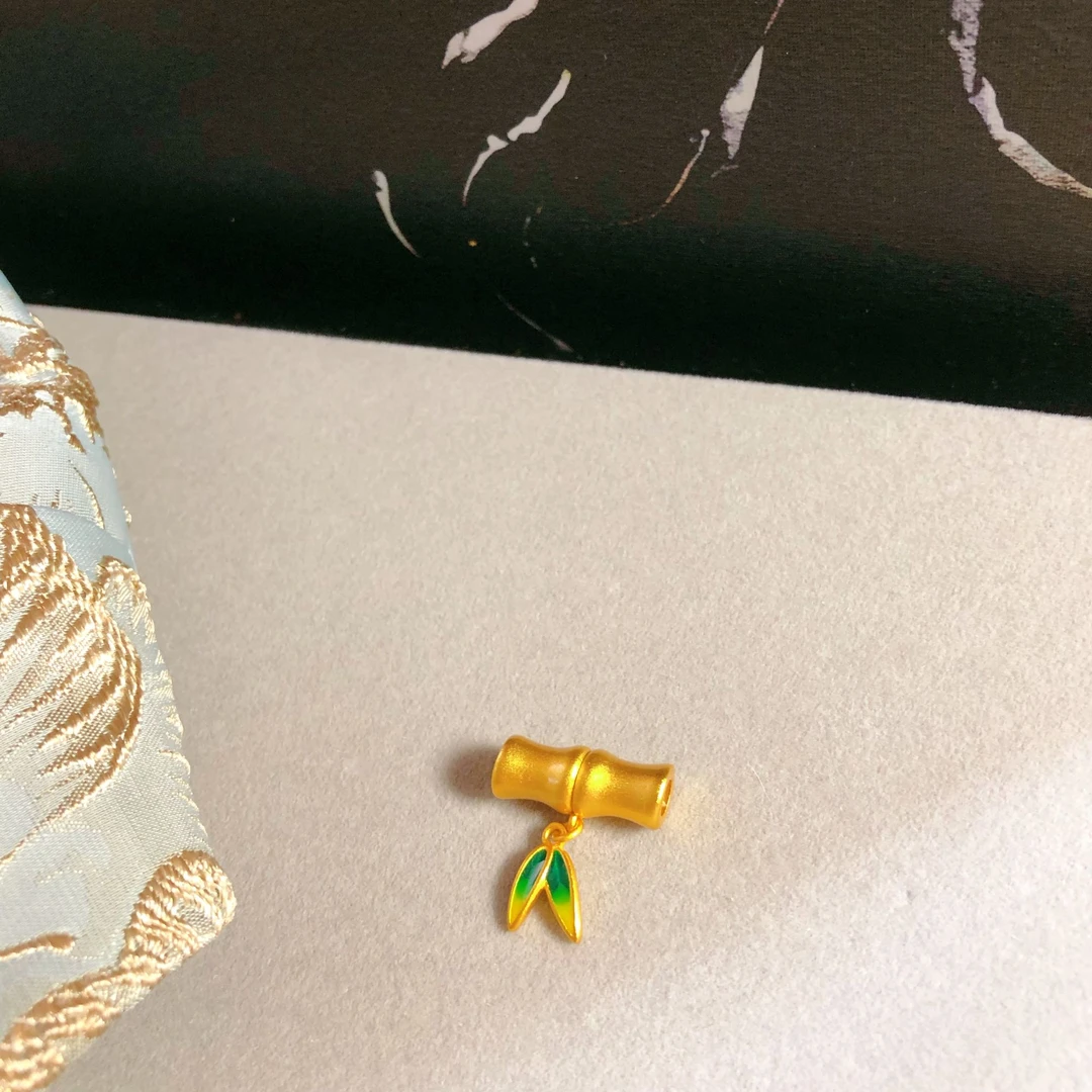 铜合金吊坠 烧蓝竹节通孔吊坠208