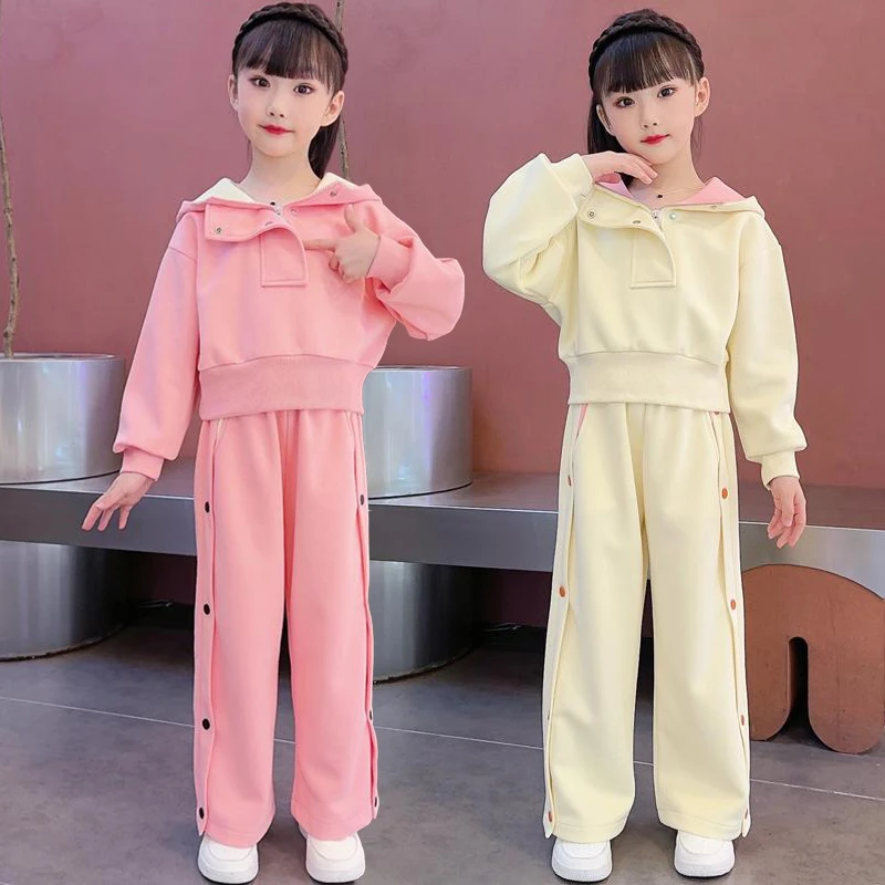女童套装2025春秋新款女孩运动两件套中大童网红洋气时尚流浪丹宁