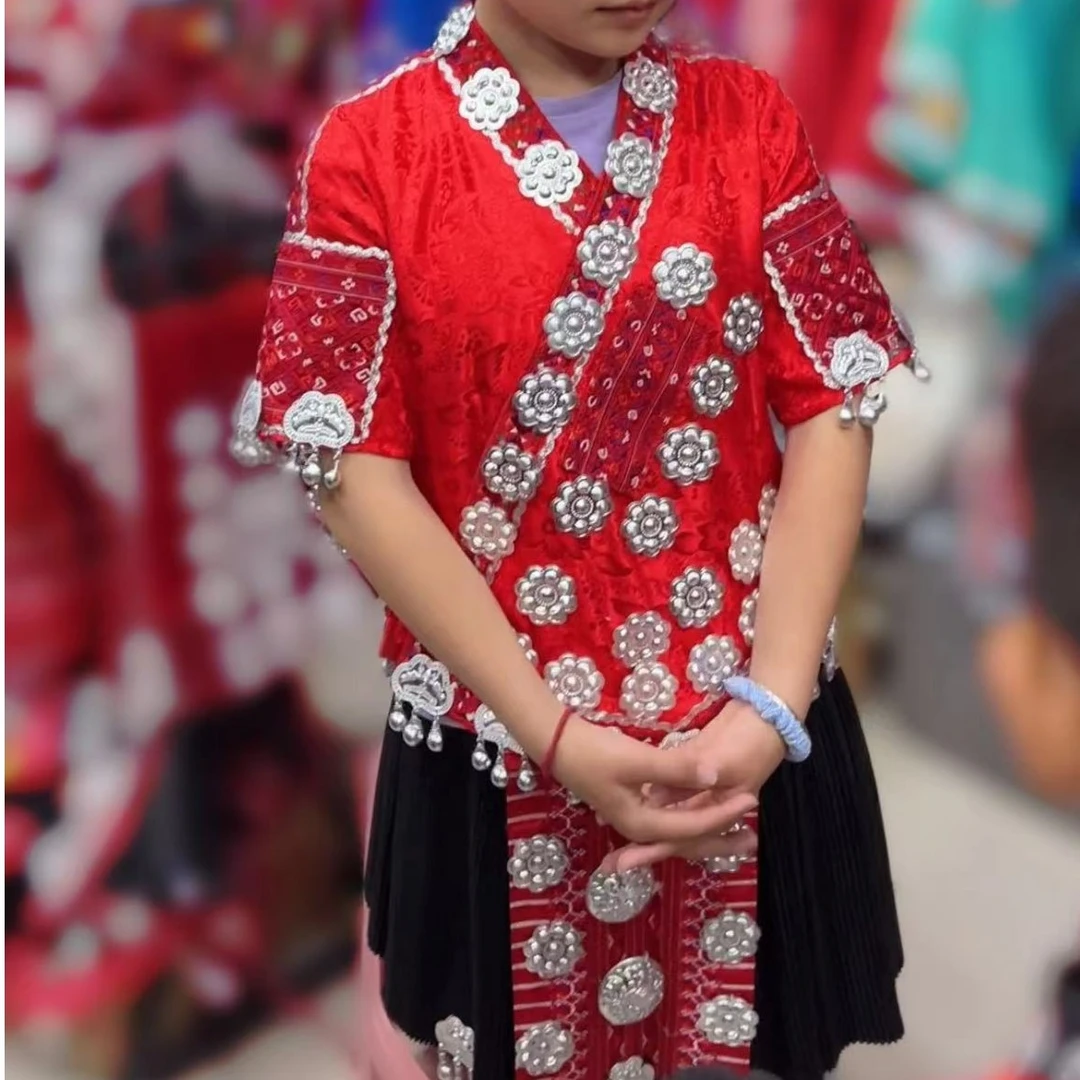 少数民族苗族服饰民族舞台装上衣含上衣仿银片（银饰为仿银）