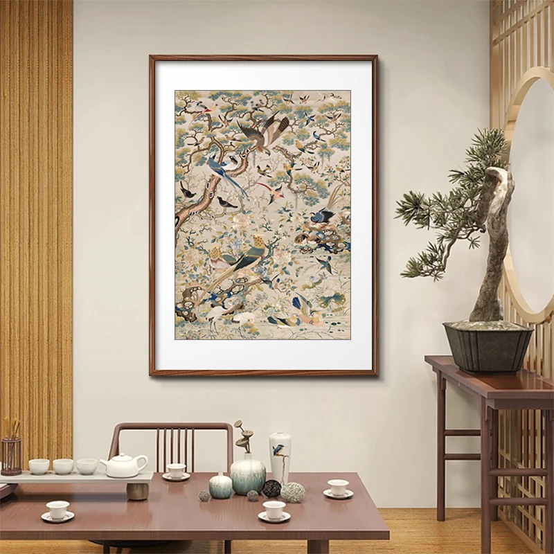 花鸟祥和图  中式式玄关走廊卧室名画办公室客厅沙发背景墙装饰画