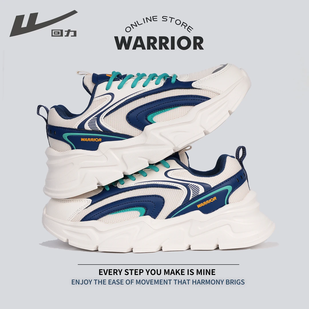 Warrior/回力新款夏季潮鞋增高百搭运动鞋透气潮流男鞋软底网面男