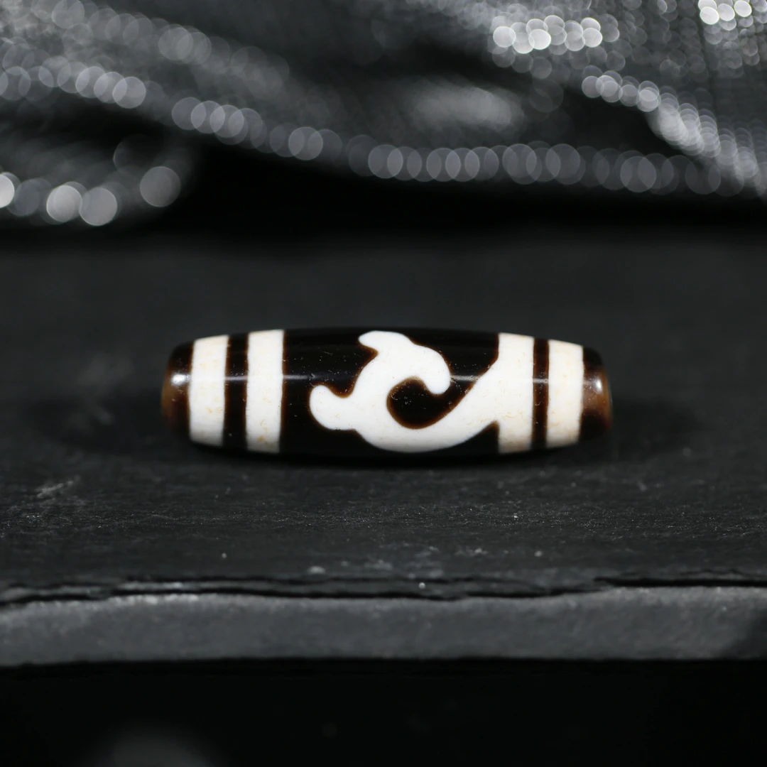 謎楽出品·行运黑白如意图腾满朱砂天珠锁骨链项链男女款百搭款