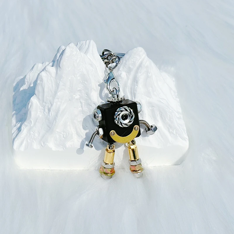 【小跳】手工制作成品机器人项链挂坠创意礼品木制钥匙扣情侣