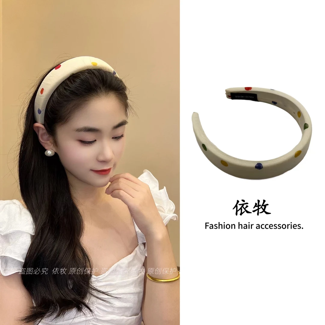 依牧韩版甜系夏日多巴胺发箍少女小清新时尚百搭彩色头箍发饰C31