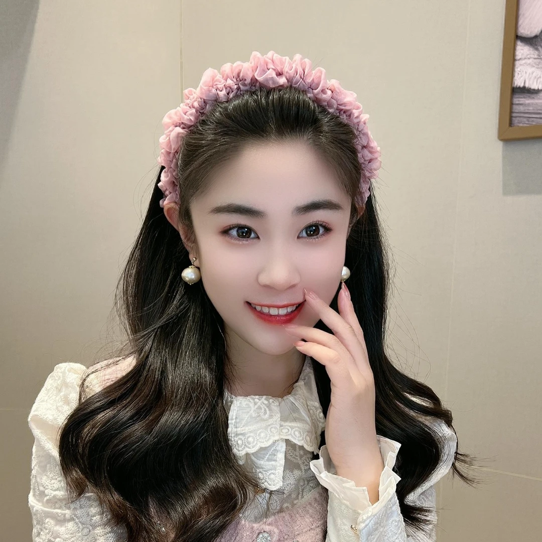 早春时尚网纱褶皱发箍头饰外出百搭气质发卡甜美发饰