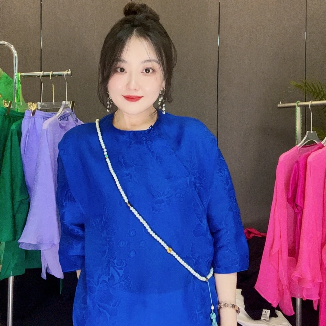 【克莱因之梦】深圳南油桥七七夏季新款新中式国风圆领百搭衬衫女