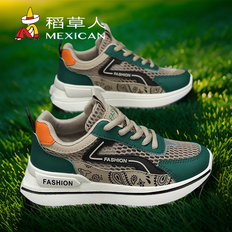 稻草人官方正版男鞋夏季透气轻薄网鞋网面男士防臭飞织鞋潮鞋板鞋