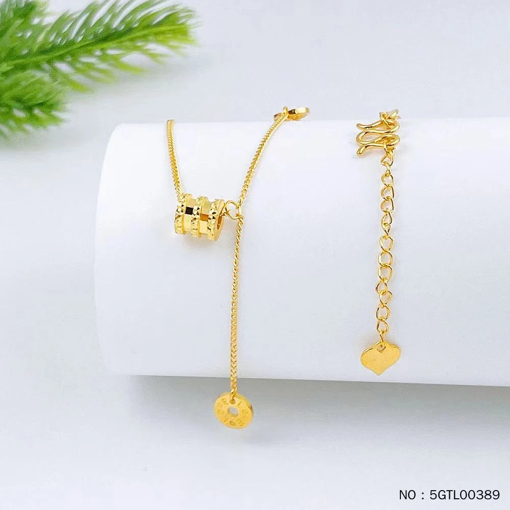 【鸳鸯金楼】5G黄金小蛮腰LOVE圆环调节套链