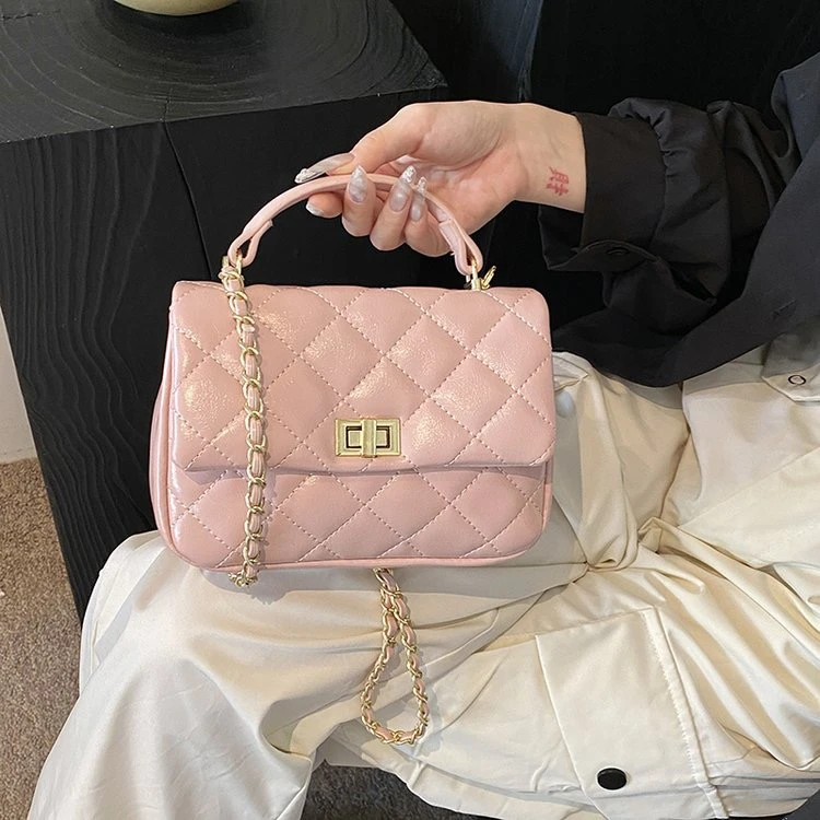 小香风菱格链条包包女式2024时尚韩国小方包百搭单肩斜挎包6609