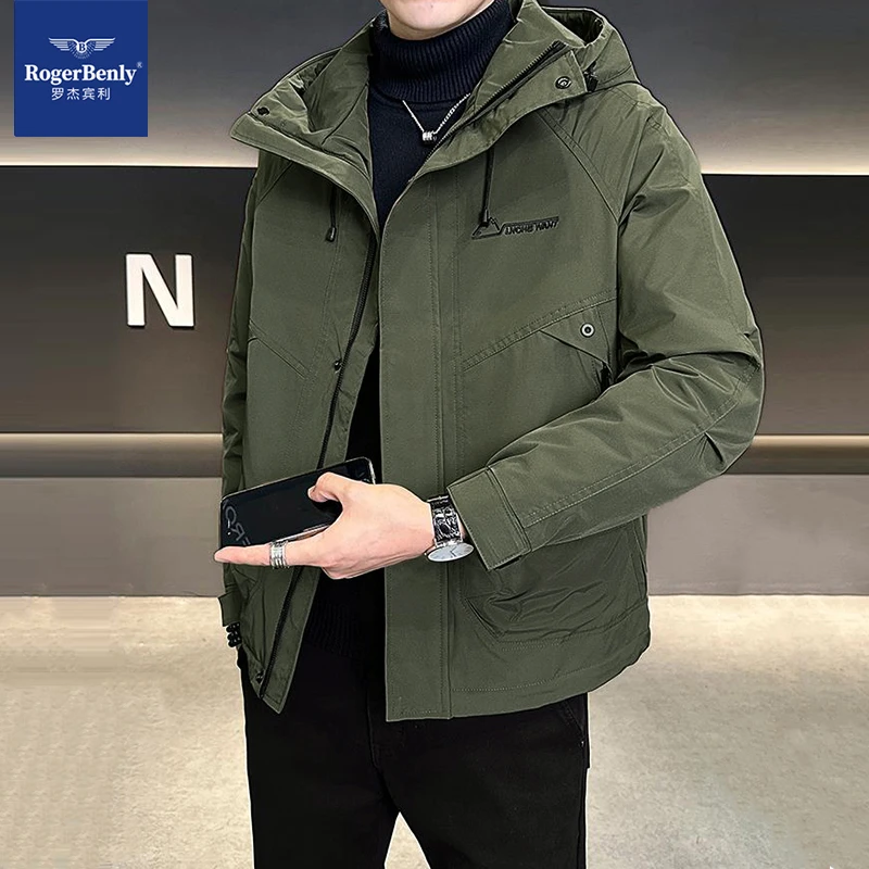 罗杰宾利连帽防寒棉服加厚户外运动工装保暖休闲百搭外套男866705