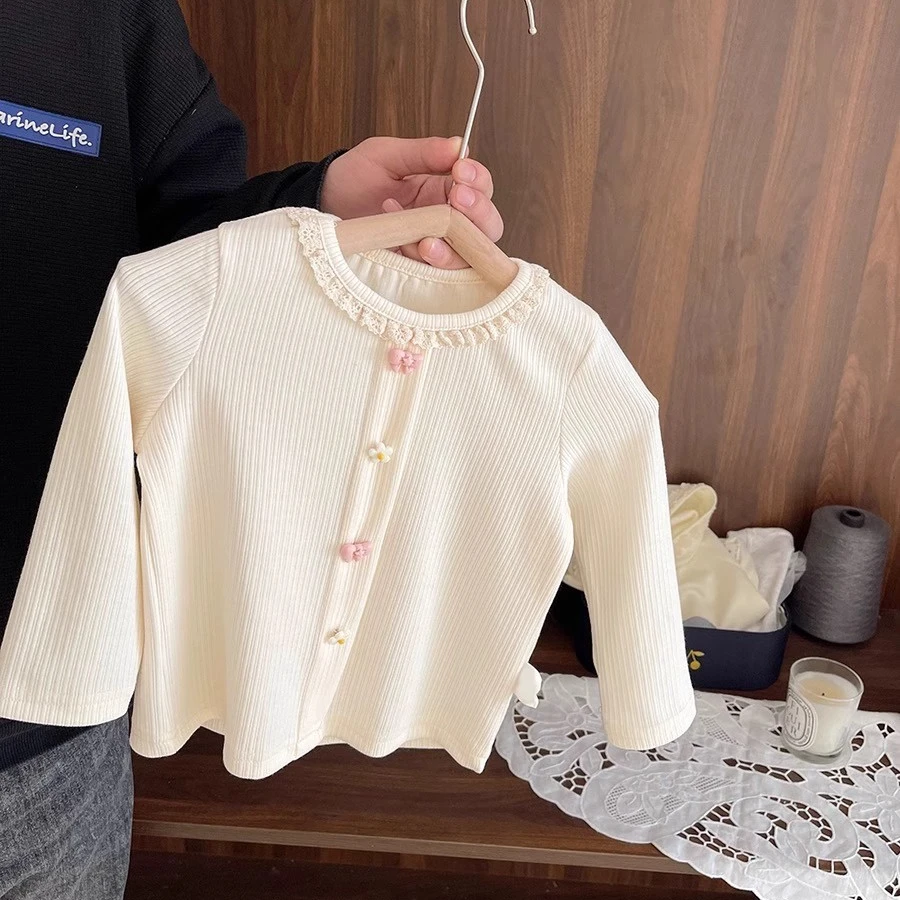 女童长袖T恤春秋新款儿童洋气上衣中小童女孩修身百搭休闲打底衫