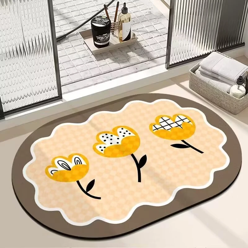 浴室地垫软硅藻泥家用卫生间吸水防滑脚垫洗水间厕所门口速干垫子